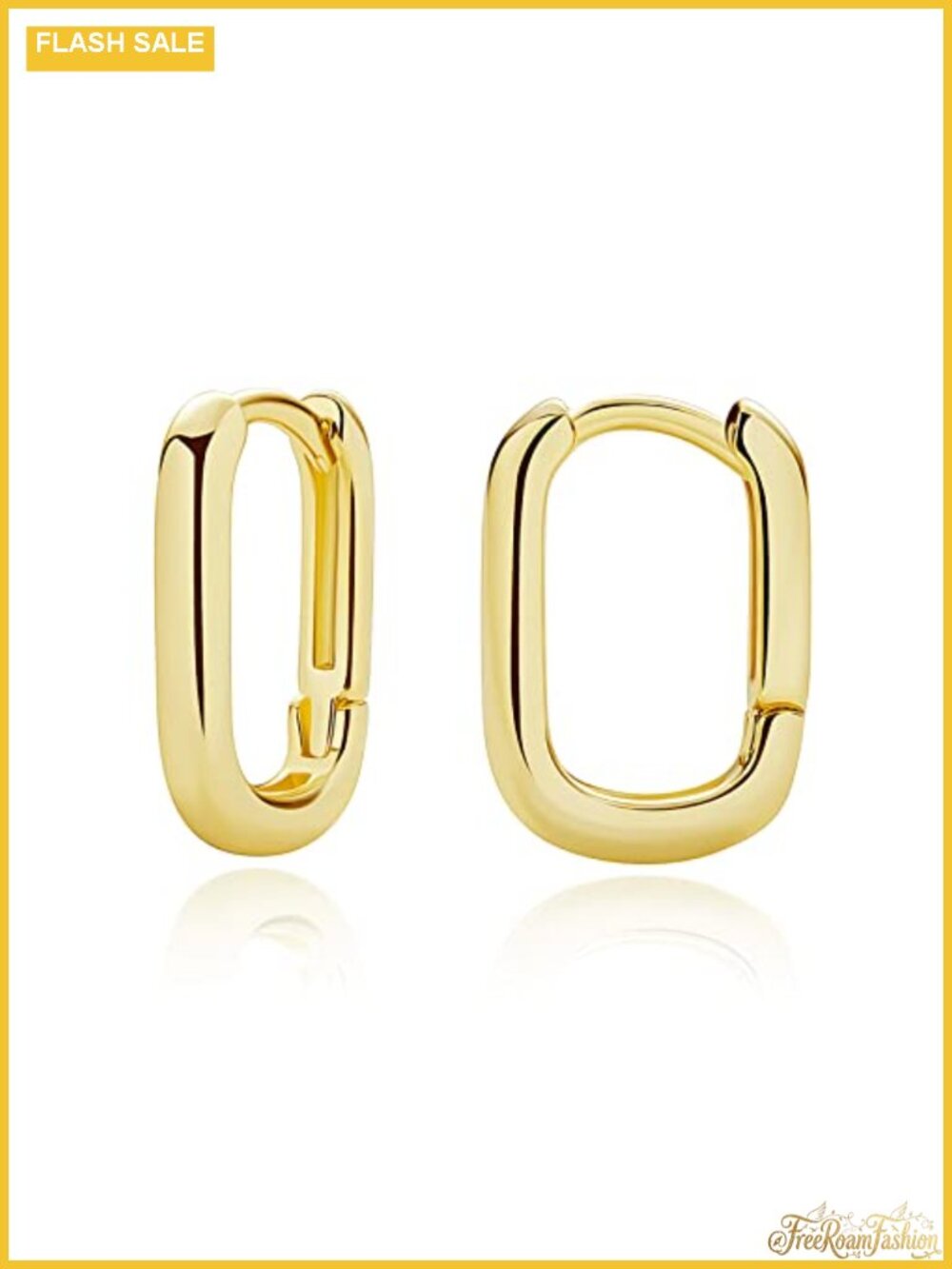 14K Gold Plated Square Huggie Hoop Earrings Hypoallergenic CZ Mini Hoops